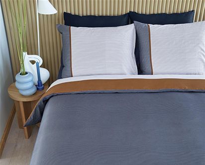 Kussensloop katoensatijn Blauw 60x70