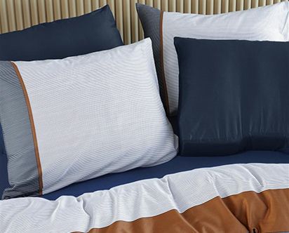 Kussensloop katoensatijn Blauw 60x70